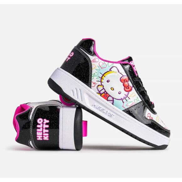 Heelys Girls Hello Kitty Kama Sneakers US 2 EU 33 Youth Black White Multi NIB - Picture 1 of 12